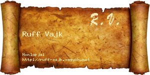Ruff Vajk névjegykártya